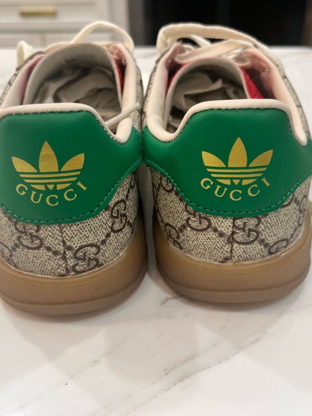 Gucci x Adidas Gazelle GG Monogram Sneakers Mens 9 NWB AUTHENTIC - Picture 6 of 9